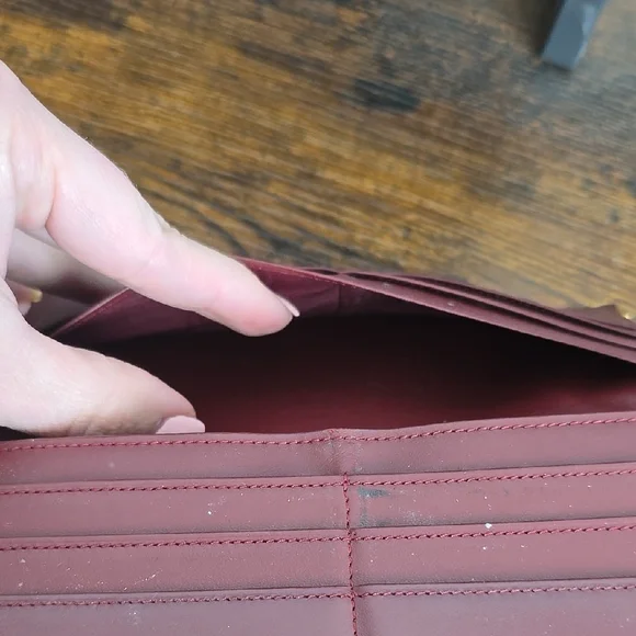 Cartier Maroon Leather Card Holder with Gold Logo - Picture 11 of 12